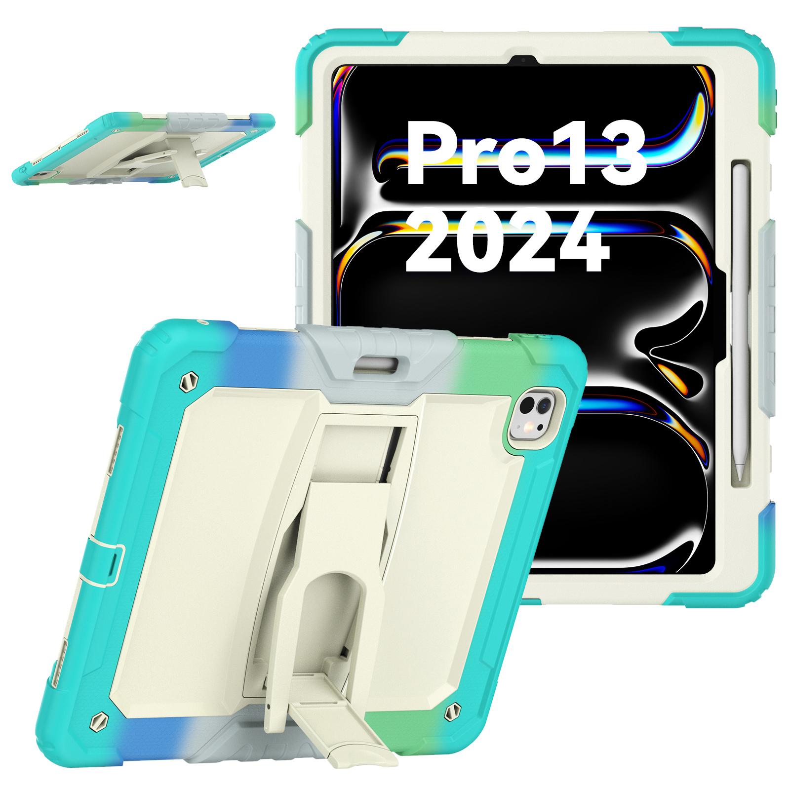 For iPad Pro 13 (2024) Case PC+Silicone Tablet Cover with Pen Slot and Shoulder Strap Camo Baby Blue
For iPad Pro 13 (2024) Case PC+Silicone Tablet Cover with Pen Slot and Shoulder Strap Camo Baby Blue