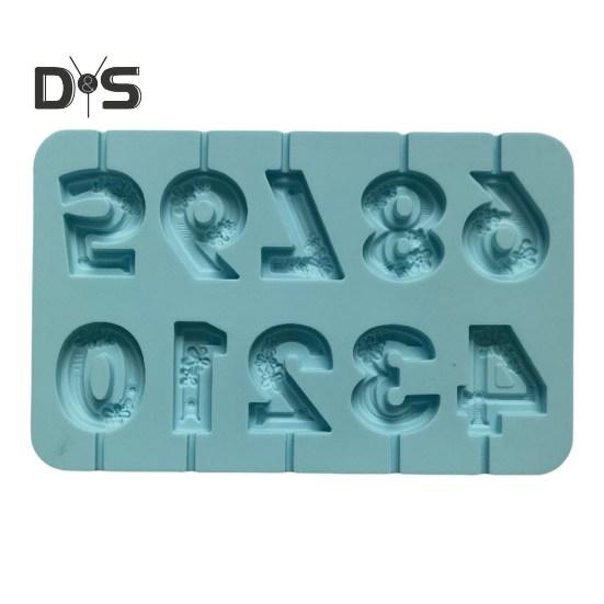 Гибкая форма для шоколада, многоцелевая полезная форма для леденцов в цифровой форме, кондитерский инструмент синий