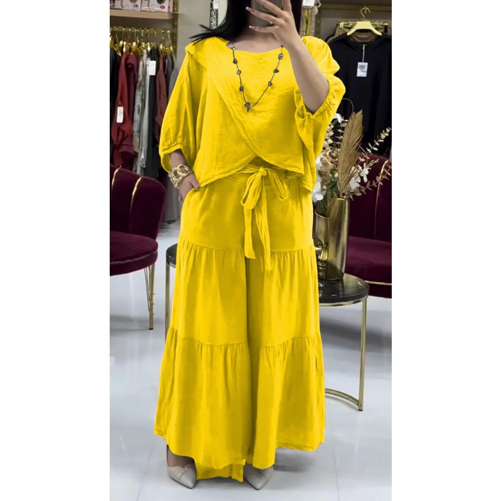 Новый модный повседневный свободный костюм больших размеров для женщин S жёлтый
Новый модный повседневный свободный костюм больших размеров для женщин S жёлтый