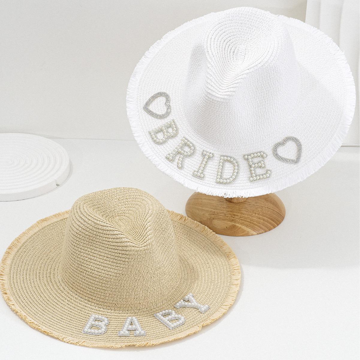 Unisex Panama Straw Hat with Rhinestone BRIDE and Pearl Heart - Beach Accessories Medium (56-58 cm)
Unisex Panama Straw Hat with Rhinestone BRIDE and Pearl Heart - Beach Accessories Medium (56-58 cm)