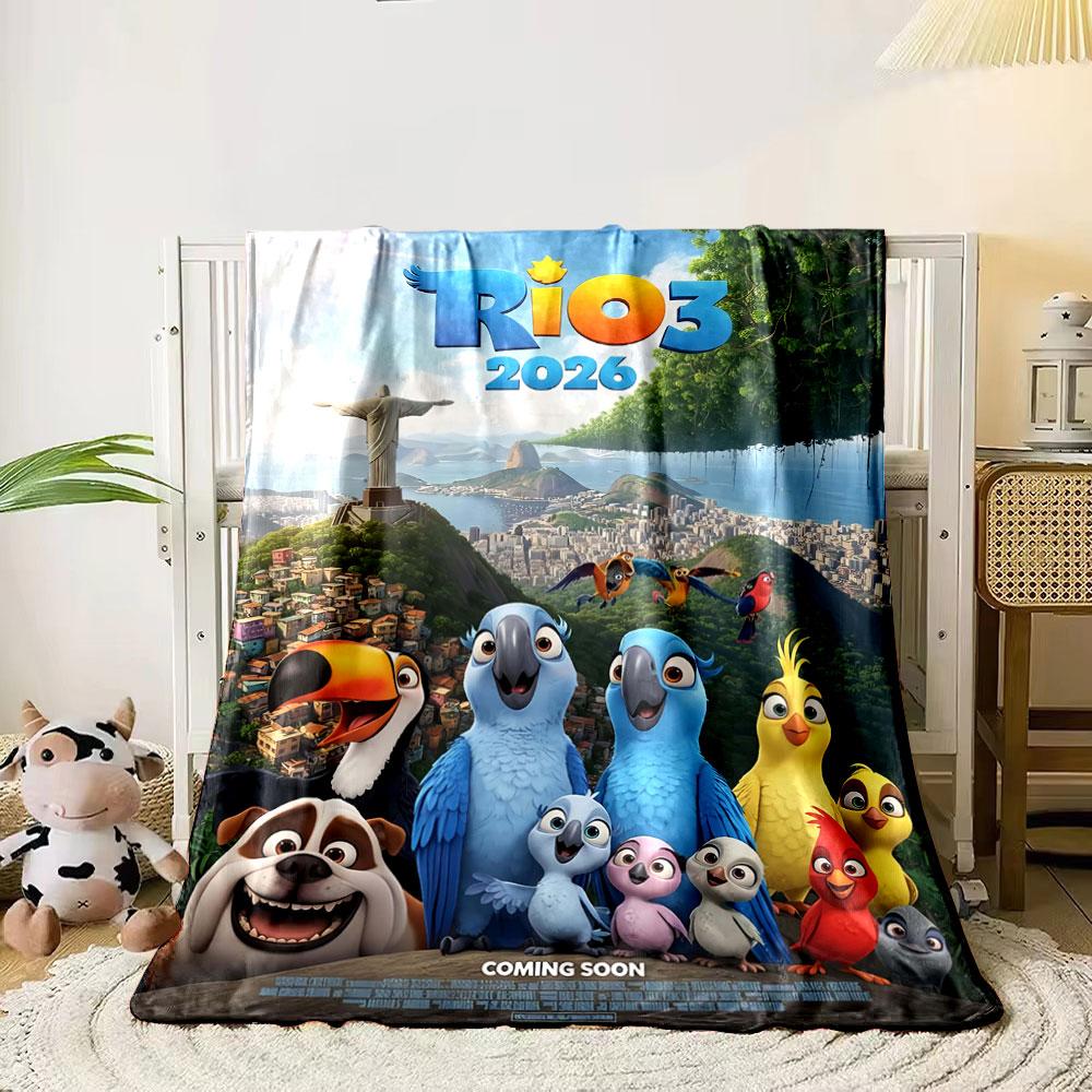 Colorful animated birds and animals set against a vibrant Rio cityscape. for all seasons blanket lunch break throw gift 80cm x 120cm
Colorful animated birds and animals set against a vibrant Rio cityscape. for all seasons blanket lunch break throw gift 80cm x 120cm