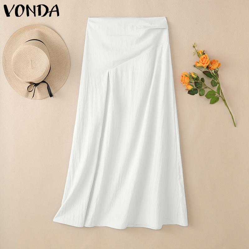VONDA Women High Waist Solid Color Splits Casual Long A-line Skirts белый
VONDA Women High Waist Solid Color Splits Casual Long A-line Skirts белый