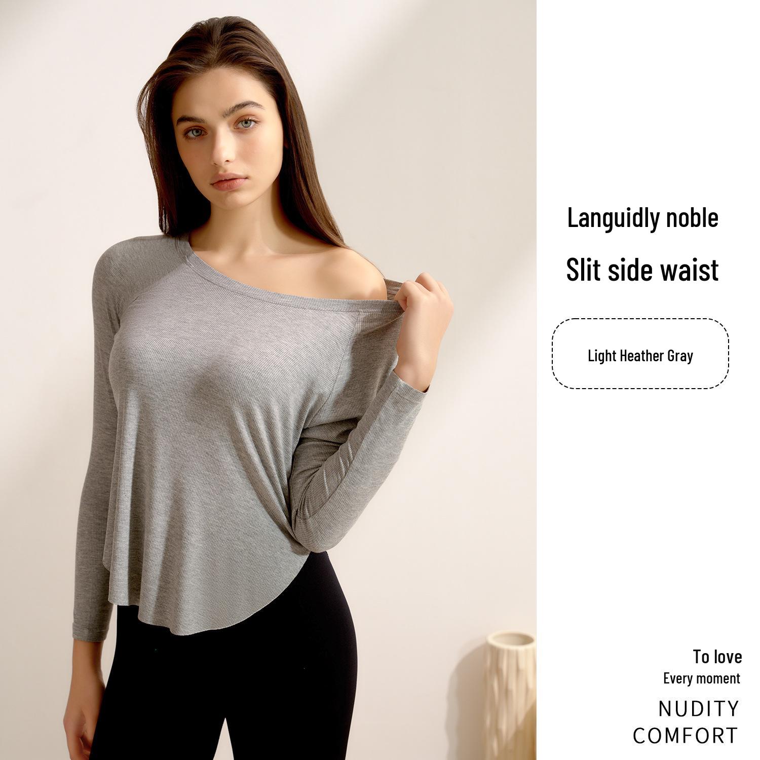 Женский осенний нюдовый топ для йоги с длинным рукавом и открытыми плечами – Свободный и повседневный L
Женский осенний нюдовый топ для йоги с длинным рукавом и открытыми плечами – Свободный и повседневный L