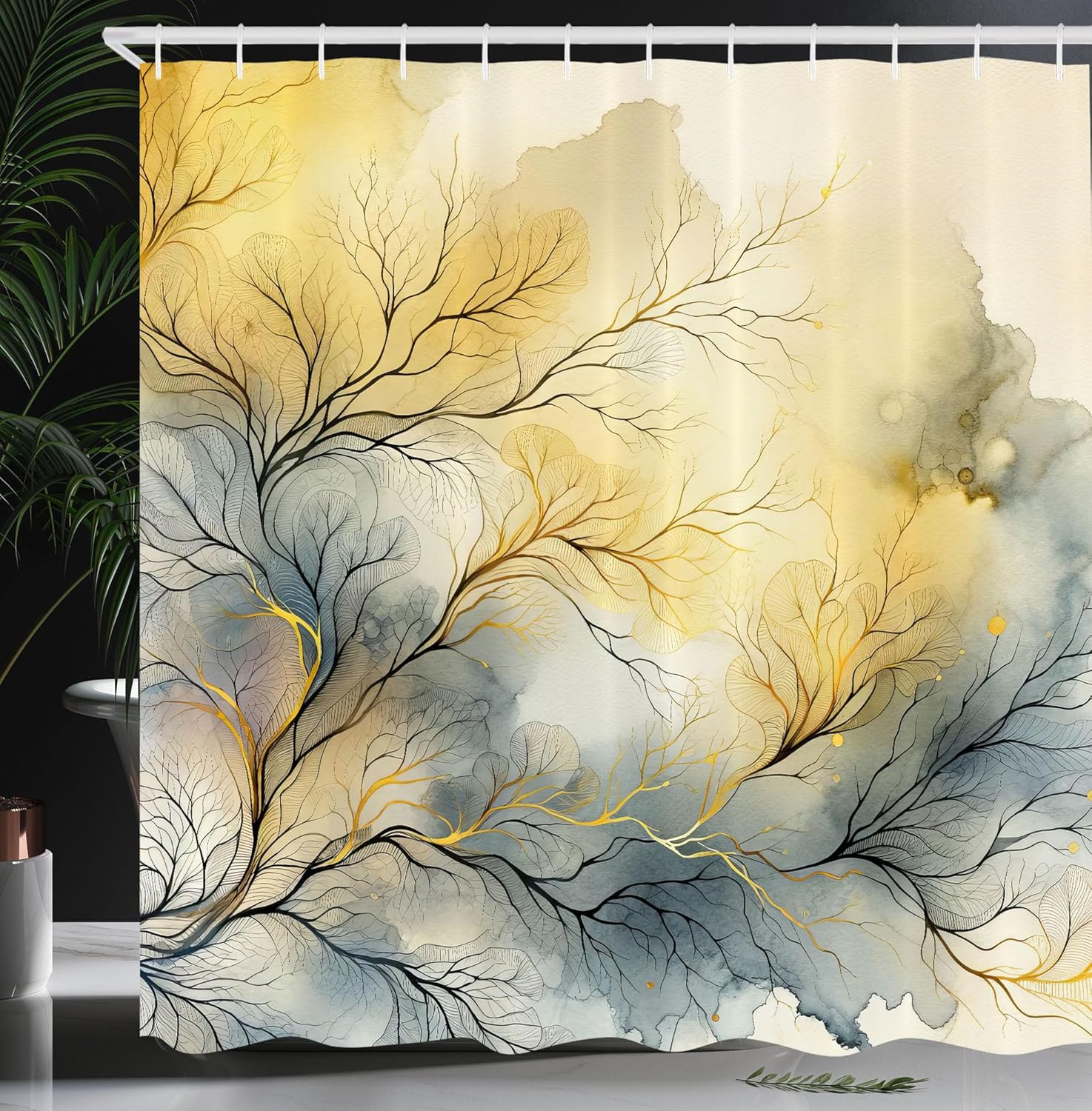Ambesonne Yellow Shower Curtain, Autumnal Melancholy Leafless Branches On Dreamy Watercolor Look Back, Cloth Fabric Bathroom W60H190(CM)-1 Pcs
Ambesonne Yellow Shower Curtain, Autumnal Melancholy Leafless Branches On Dreamy Watercolor Look Back, Cloth Fabric Bathroom W60H190(CM)-1 Pcs