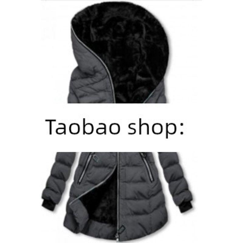 2023 Шерстяной воротник Хлопковая куртка на молнии Хлопковое пальто с капюшоном Grey L