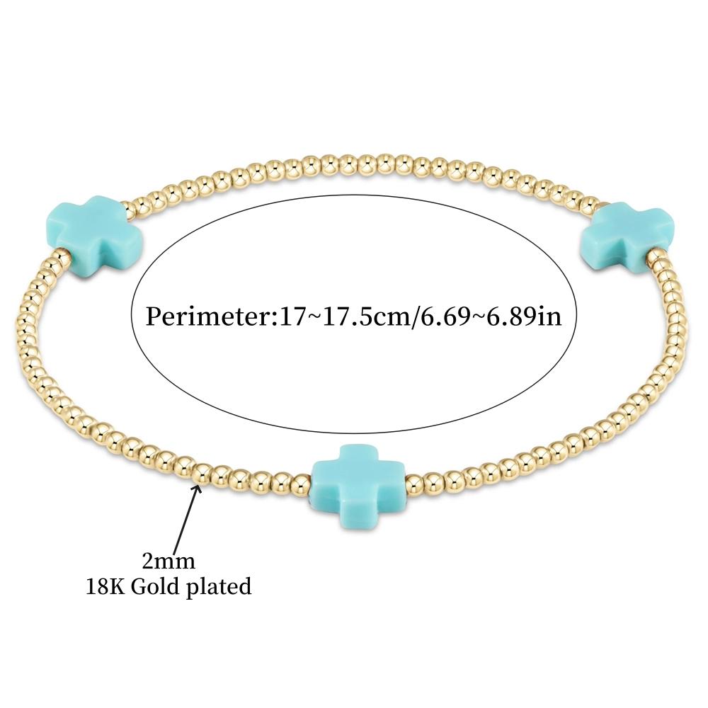 Vlen Cross Bracelet Jewelry Gift Stackable 18K Gold Plated Beads Bracelets for Women Summer Pulseras
Vlen Cross Bracelet Jewelry Gift Stackable 18K Gold Plated Beads Bracelets for Women Summer Pulseras