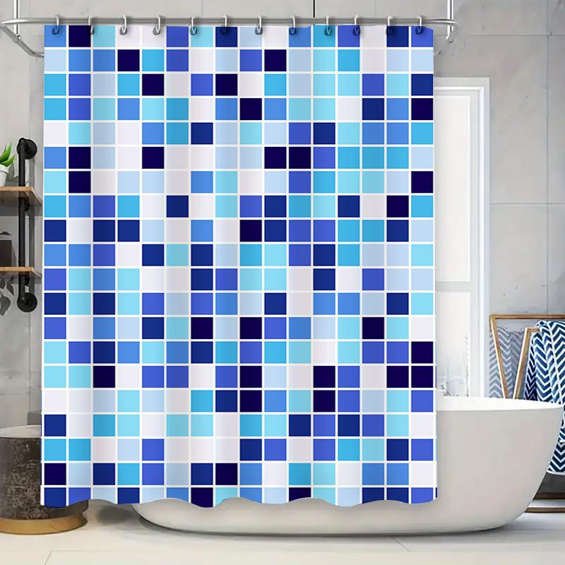 Blue Mosaic Shower Curtain Waterproof Bath Decor Modern Style Pattern, Customizable Size 27 X 70, Perfect For Bathroom Update W60H190(CM)-1 Pcs
Blue Mosaic Shower Curtain Waterproof Bath Decor Modern Style Pattern, Customizable Size 27 X 70, Perfect For Bathroom Update W60H190(CM)-1 Pcs