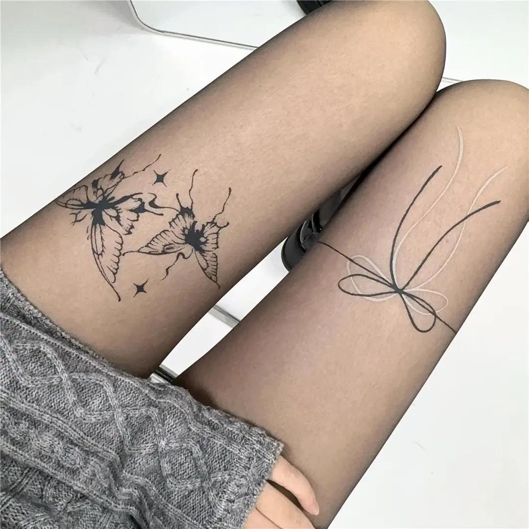 Spring Summer Niche Tattoo Stockings Double Butterfly Sheer Hot Girl Black Silk Unique Black Stockings One Size чёрный
Spring Summer Niche Tattoo Stockings Double Butterfly Sheer Hot Girl Black Silk Unique Black Stockings One Size чёрный