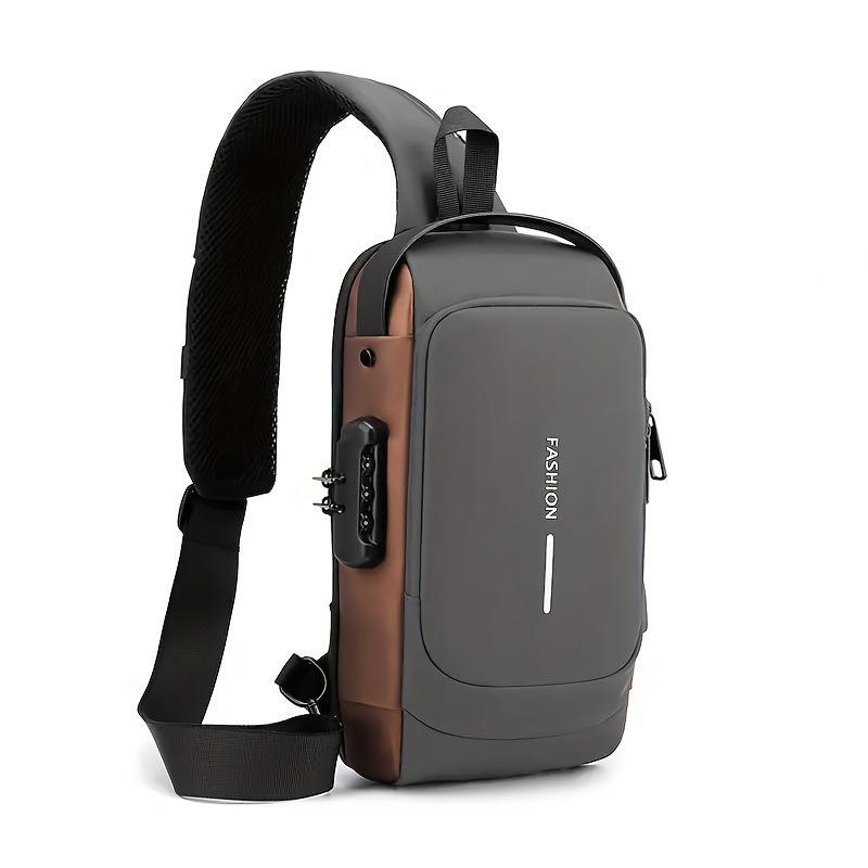 Men s bag One shoulder Multifunctional messenger bag Password lock Sports locomotive bag Waterproof USB charging port Anti-theft breast bag сірий
Men s bag One shoulder Multifunctional messenger bag Password lock Sports locomotive bag Waterproof USB charging port Anti-theft breast bag сірий