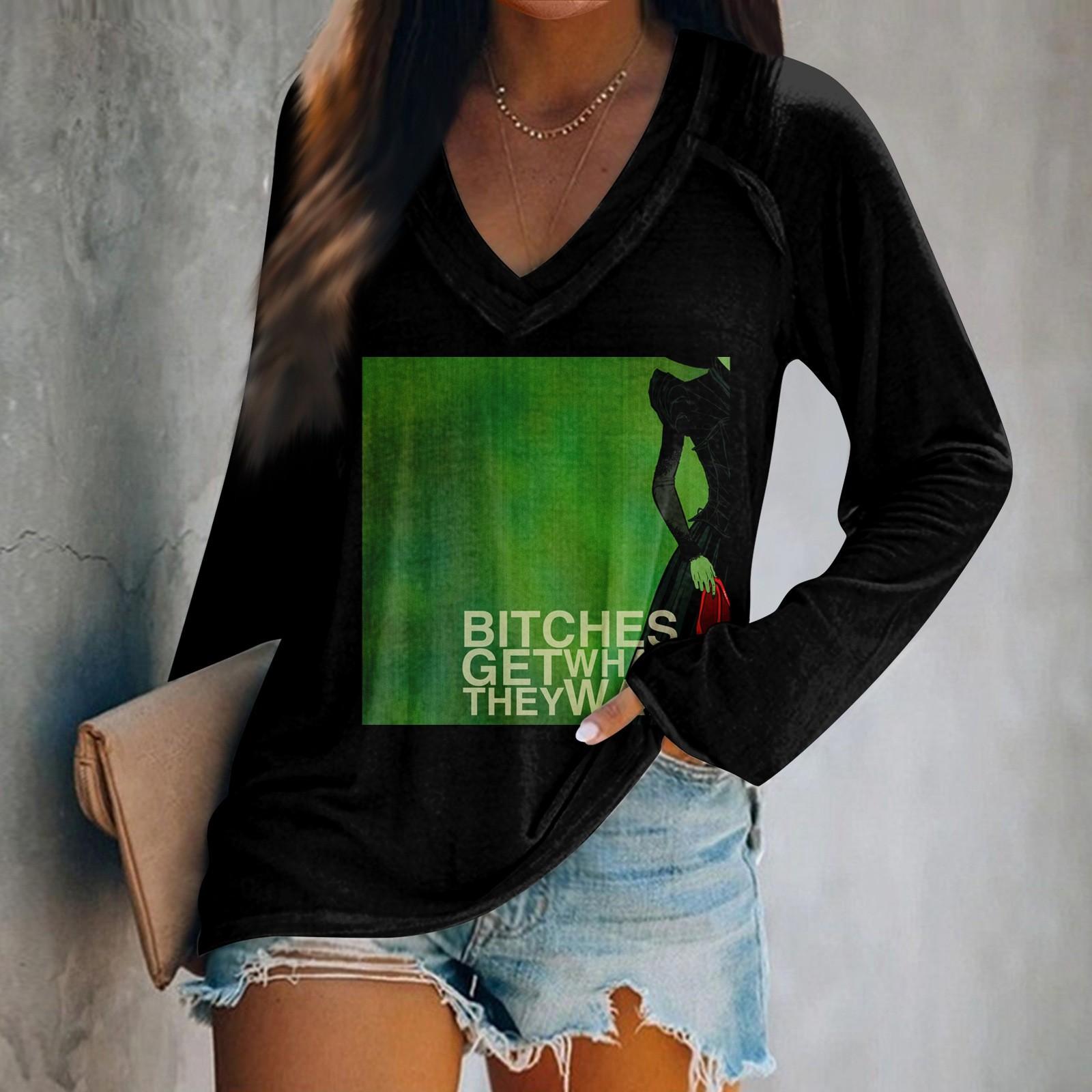 Женская футболка с длинным рукавом и V-образным вырезом с принтом, повседневные базовые топы L
Женская футболка с длинным рукавом и V-образным вырезом с принтом, повседневные базовые топы L