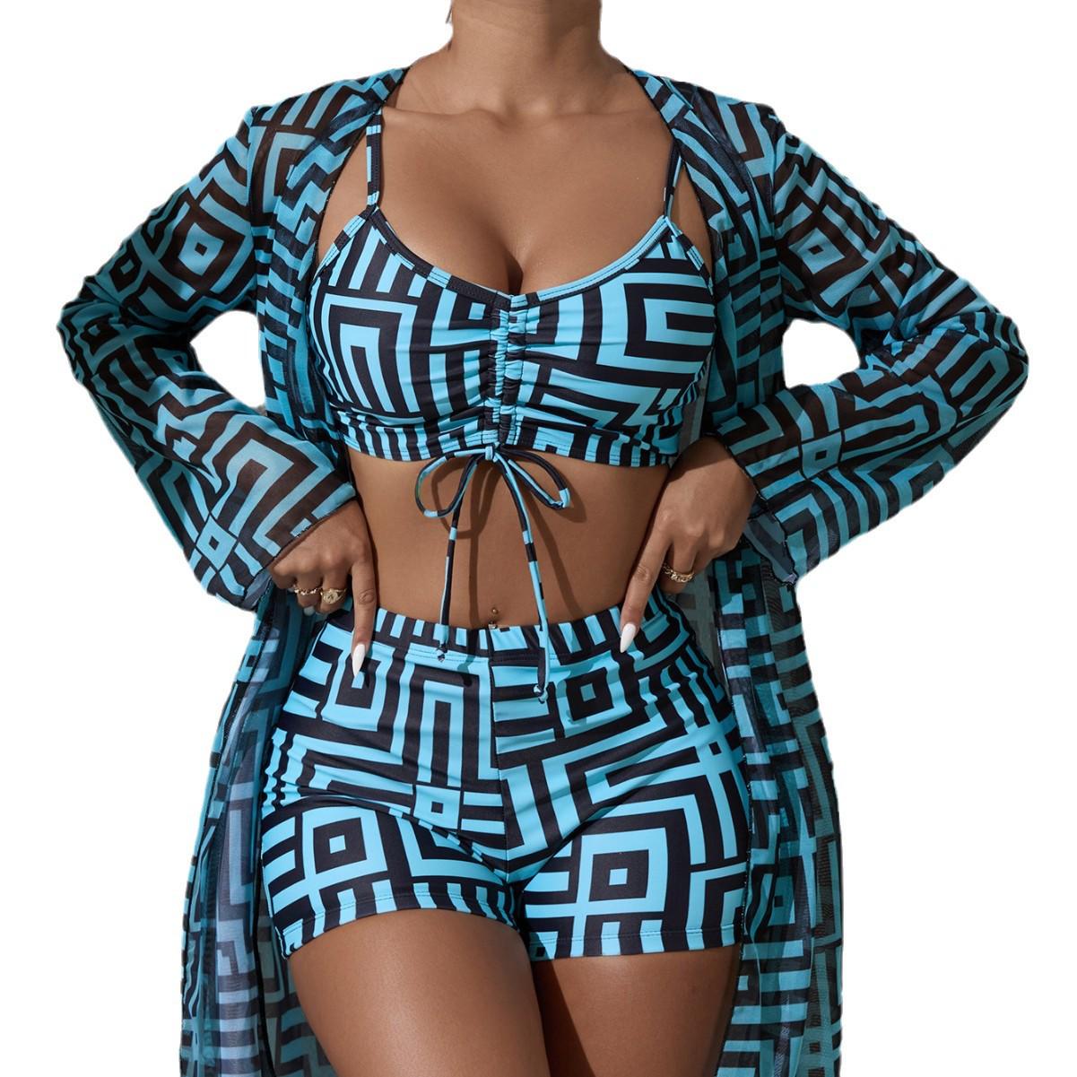 2024 European & American Sexy Three-Piece Swimsuit Set with Sunscreen Beach Net M темно-зелений колір
2024 European & American Sexy Three-Piece Swimsuit Set with Sunscreen Beach Net M темно-зелений колір