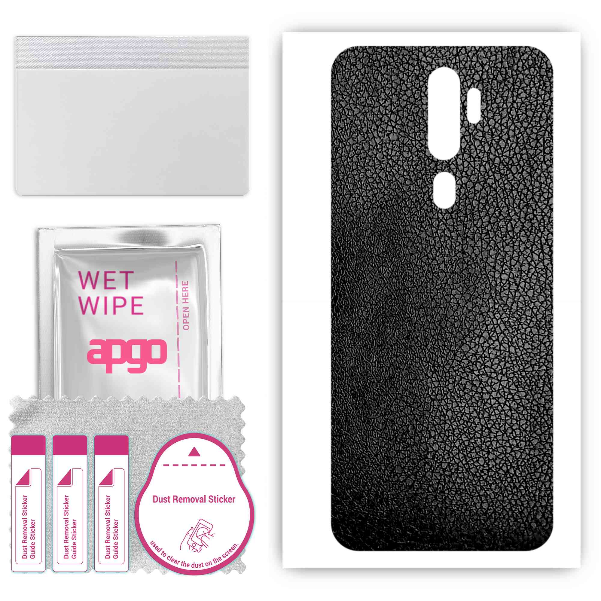 Apgo Protective Skin Sticker для задньої панелі, сумісної з Oppo A9, Wrap Film, Foil, Vinyl - Pattern Black Leather
Apgo Protective Skin Sticker для задньої панелі, сумісної з Oppo A9, Wrap Film, Foil, Vinyl - Pattern Black Leather