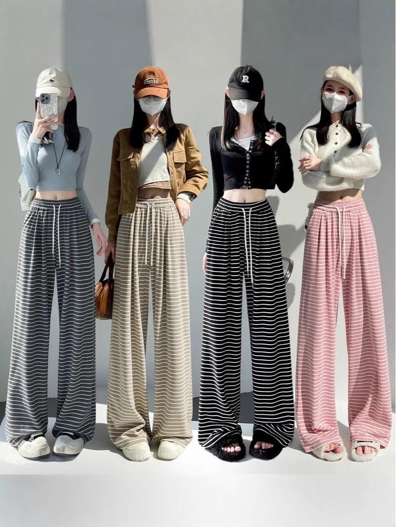 Autumn 2024 Women s Striped Wide-Leg Tie-Waist Pants - Casual, Floor-Length Trousers M
Autumn 2024 Women s Striped Wide-Leg Tie-Waist Pants - Casual, Floor-Length Trousers M
