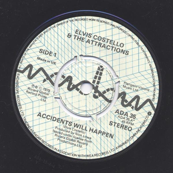 7inch Record ELVIS COSTELLO & THE ATTRACTIONS - Accidents Will Happen ADA35 Radar Records 1979 UK Rock Used
7inch Record ELVIS COSTELLO & THE ATTRACTIONS - Accidents Will Happen ADA35 Radar Records 1979 UK Rock Used