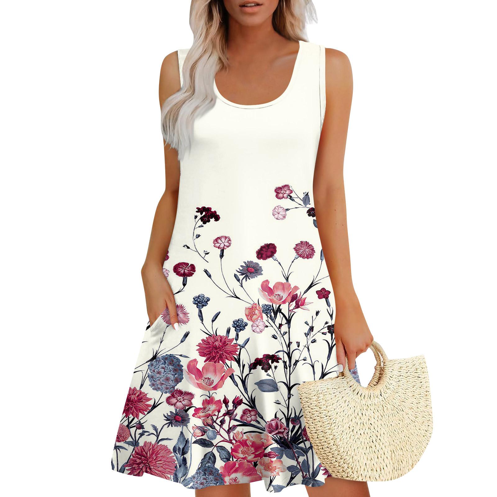 Womens Summer Dresses Loose U Neck Sleeveless Sundresses Dress With Pockets M хакі
Womens Summer Dresses Loose U Neck Sleeveless Sundresses Dress With Pockets M хакі