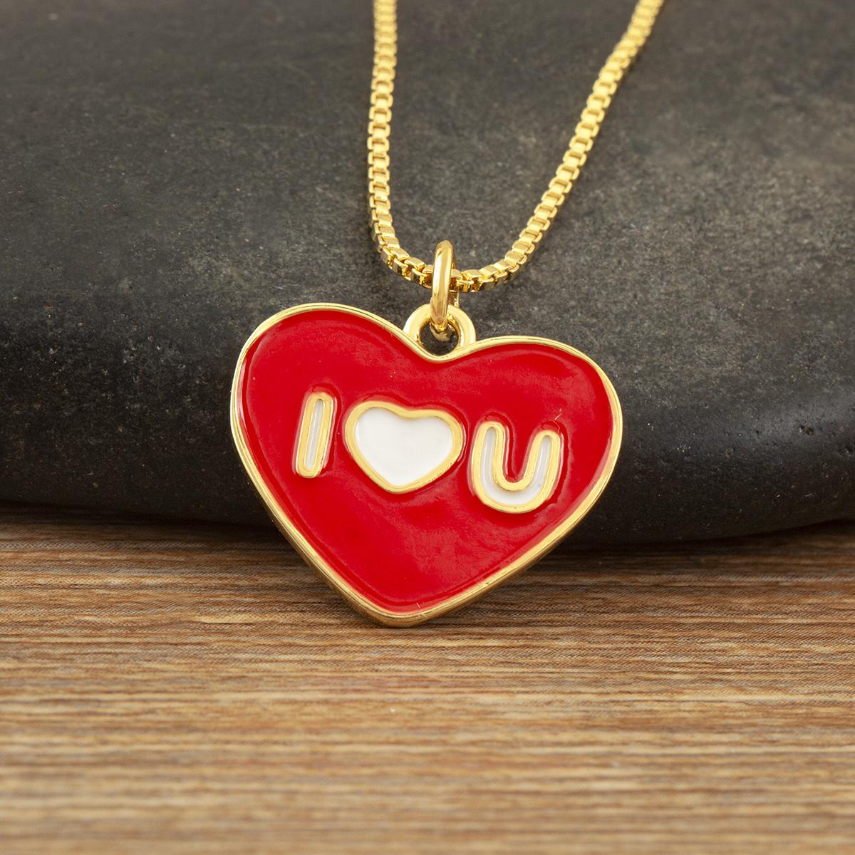 Nidin Simple Fashion Hope/I Love U Charm Pendant Necklace For Women Men Couples Heart Enamel Drip Oil Clavicle Chain Jewelry
Nidin Simple Fashion Hope/I Love U Charm Pendant Necklace For Women Men Couples Heart Enamel Drip Oil Clavicle Chain Jewelry