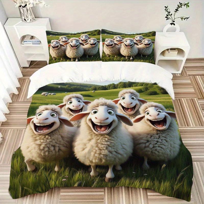 3pcs Sheep Field Bedding Set Down Comforter Cover and Pillowcases, Suitable for Guest Room Home Decoration All Seasons(No Insert) S0819068 135x200cm
3pcs Sheep Field Bedding Set Down Comforter Cover and Pillowcases, Suitable for Guest Room Home Decoration All Seasons(No Insert) S0819068 135x200cm