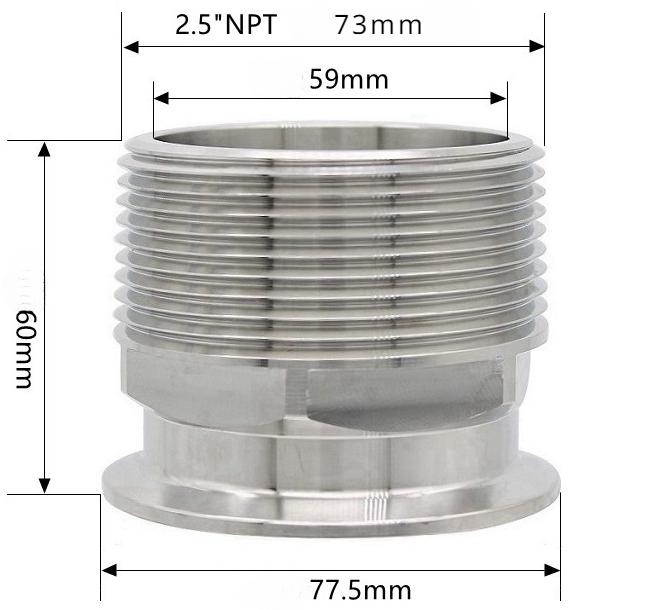 Hex 1/4 3/8 1/2 3/4 1 1-1/2 2 NPT Male x 0.5 1.5 2 Tri Clamp Connector Pipe Fitting 304 316L Stainless Steel Sanitary 316
Hex 1/4 3/8 1/2 3/4 1 1-1/2 2 NPT Male x 0.5 1.5 2 Tri Clamp Connector Pipe Fitting 304 316L Stainless Steel Sanitary 316