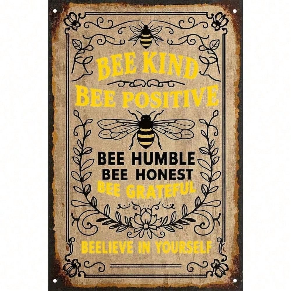 Vintage Metal Poster Bee Kind Inspirational Quote Rusty Wall Art for Home Garden
Vintage Metal Poster Bee Kind Inspirational Quote Rusty Wall Art for Home Garden