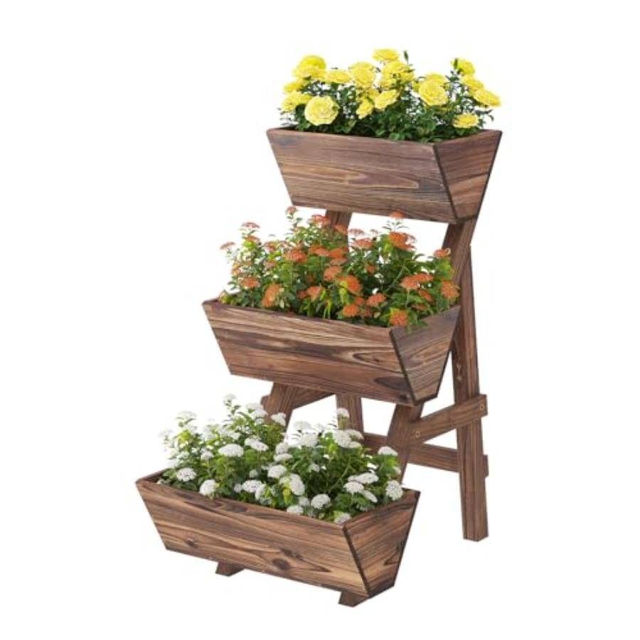 3-Tiers Carbonized Wooden Raised Garden Bed Tiered Planter Box Vertical Garden Planter Wood Plant Stand Kit for Vegetables Flow United States
3-Tiers Carbonized Wooden Raised Garden Bed Tiered Planter Box Vertical Garden Planter Wood Plant Stand Kit for Vegetables Flow United States