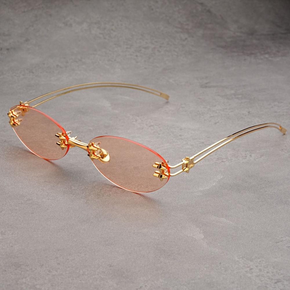 Vintage Y2K Metal Rimless Oval Star Decoration Sunglasses Women Men Fashion Luxury Designer Trend Punk Driving Sun Glasses UV400
Vintage Y2K Metal Rimless Oval Star Decoration Sunglasses Women Men Fashion Luxury Designer Trend Punk Driving Sun Glasses UV400