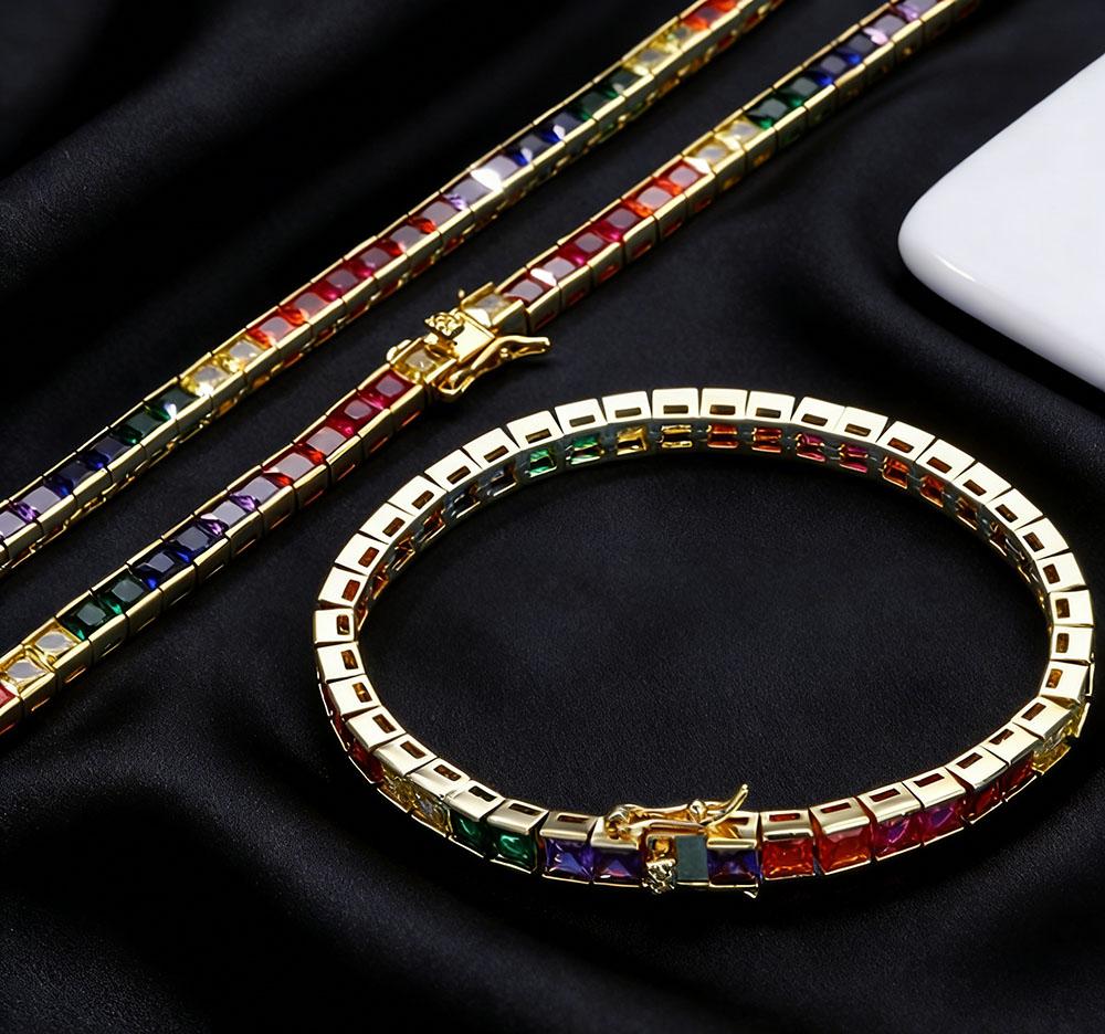 Hip Hop Jewelry 4mm Square Rainbow Zircon Tennis Chain High End Cubic Zirconia Sparkling Luxury Men s and Women s Bracelet Gift 9 inch(22.86cm)
Hip Hop Jewelry 4mm Square Rainbow Zircon Tennis Chain High End Cubic Zirconia Sparkling Luxury Men s and Women s Bracelet Gift 9 inch(22.86cm)