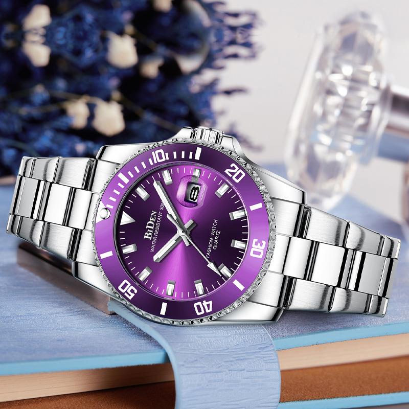 BIDEN Модные деловые кварцевые женские часы с вращающимся керамическим безелем фиолетовый
BIDEN Модные деловые кварцевые женские часы с вращающимся керамическим безелем фиолетовый