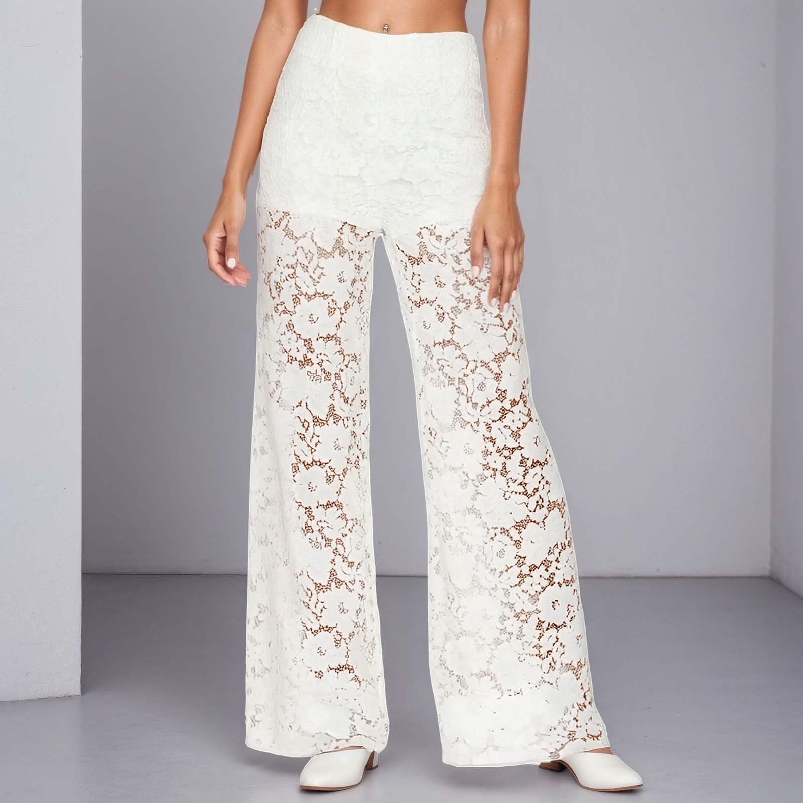 Women s Casual Fashion Lace Patchwork Straight Leg Pants Long Trousers with Elastic Waistband and Wide Leg Design for Everyday Wear M білий
Women s Casual Fashion Lace Patchwork Straight Leg Pants Long Trousers with Elastic Waistband and Wide Leg Design for Everyday Wear M білий