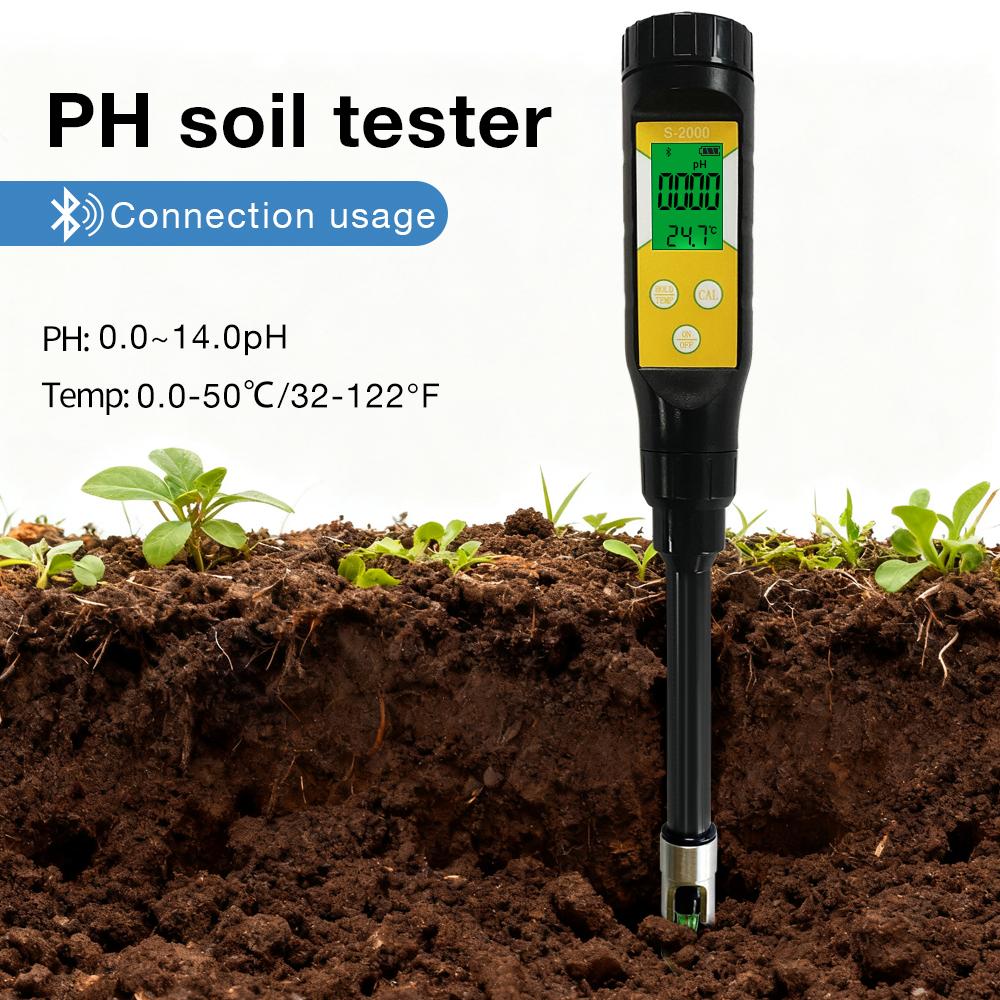 Bluetooth Soil PH TEMP Meter Garden Potted Plants Acidity Detector Data Logger Monitor Metal Probe Sensor Smart Soil PH Tester
Bluetooth Soil PH TEMP Meter Garden Potted Plants Acidity Detector Data Logger Monitor Metal Probe Sensor Smart Soil PH Tester