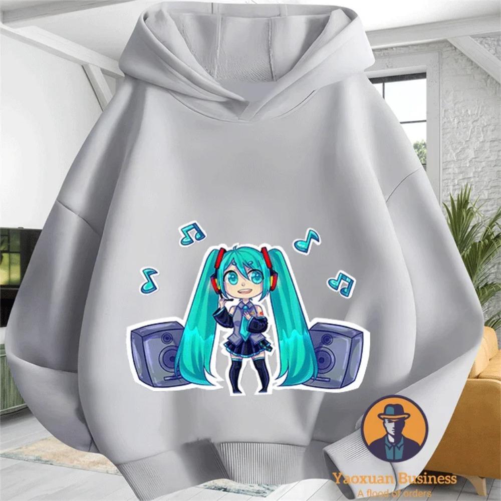 Elegant Miku Boys and Girls Hooded Sweatshirts with Cute Cartoon Prints, Warm and Windproof, Elegant in Autumn and Winter 110
Elegant Miku Boys and Girls Hooded Sweatshirts with Cute Cartoon Prints, Warm and Windproof, Elegant in Autumn and Winter 110