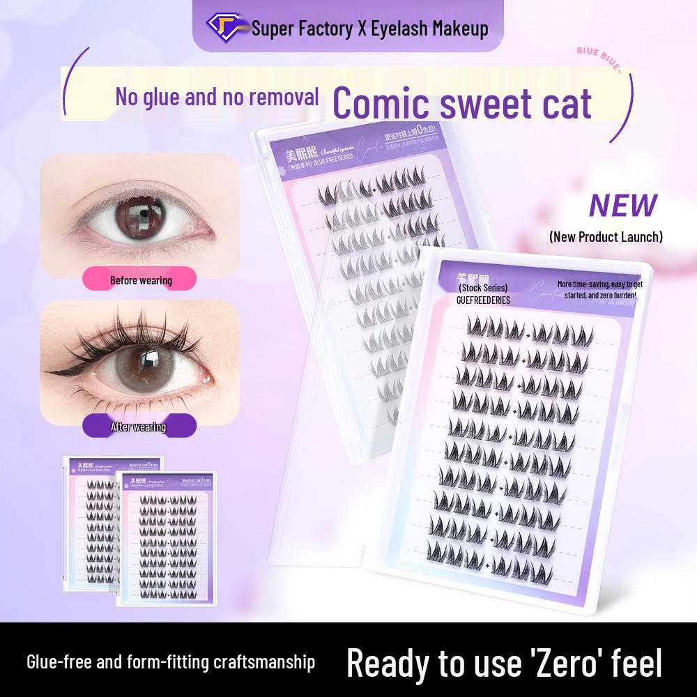 Manga Sweet Cat Eyelashes: Dense Single Clusters for On-Camera Barbie Style - Cool Girl False Lashes Glue 10 Rows (Includes Tweezers + Glue)
Manga Sweet Cat Eyelashes: Dense Single Clusters for On-Camera Barbie Style - Cool Girl False Lashes Glue 10 Rows (Includes Tweezers + Glue)