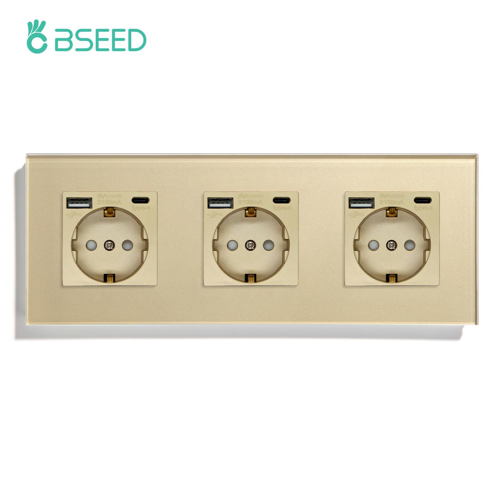 Одинарна настінна розетка BSEED з портами USB Type-C Подвійна скляна розетка Потрійні електричні розетки Розетки 16A Золота
Одинарна настінна розетка BSEED з портами USB Type-C Подвійна скляна розетка Потрійні електричні розетки Розетки 16A Золота