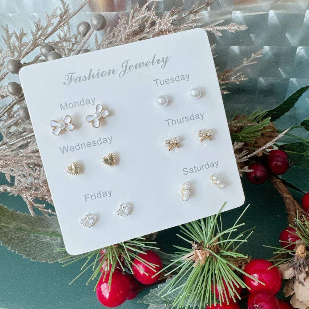 6-piece set of daily sweet petite earrings S925
6-piece set of daily sweet petite earrings S925