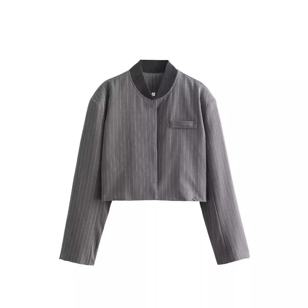 Женский комплект из полосатого пиджака и топа, осенний ретро-женский свободный офисный костюм с высокой талией, брюки со складками и застежкой-молнией, комплект из 2 предметов L серый
Женский комплект из полосатого пиджака и топа, осенний ретро-женский свободный офисный костюм с высокой талией, брюки со складками и застежкой-молнией, комплект из 2 предметов L серый
