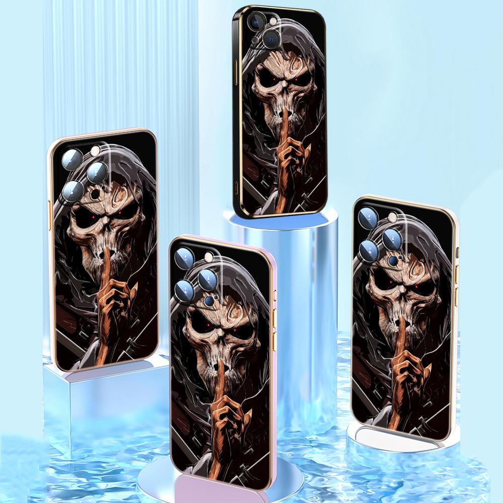 N13 Grim Reaper Череп Скелет с золотым покрытием края Мягкий чехол из ТПУ для iPhone 15 14 13 Pro Max 8 Plus Xiaomi Redmi Note 12S Противоударная задняя крышка
N13 Grim Reaper Череп Скелет с золотым покрытием края Мягкий чехол из ТПУ для iPhone 15 14 13 Pro Max 8 Plus Xiaomi Redmi Note 12S Противоударная задняя крышка