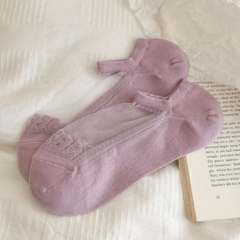 Женские летние тонкие однотонные кружевные сетчатые невидимые носки, не сползающие с пятки 1 pair фиолетовый
Женские летние тонкие однотонные кружевные сетчатые невидимые носки, не сползающие с пятки 1 pair фиолетовый