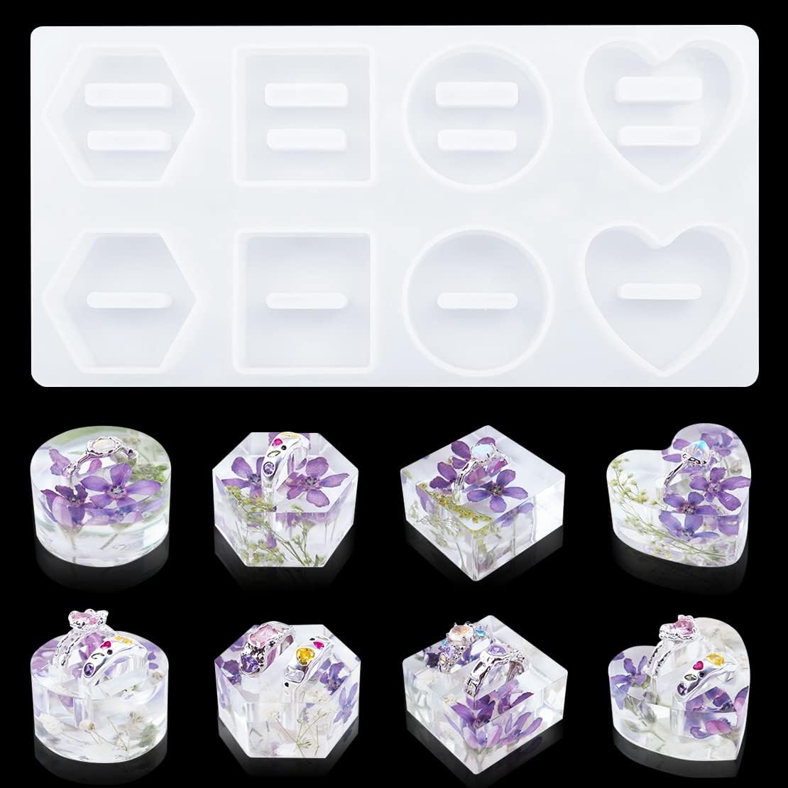 DeryArcle Ring Holder Resin Molds, Heart Ring Stand Silicone Mold, Round Hexagonal Jewelry Display Rack Casting Mould Epoxy Resin Storage Moulds for ring holder
DeryArcle Ring Holder Resin Molds, Heart Ring Stand Silicone Mold, Round Hexagonal Jewelry Display Rack Casting Mould Epoxy Resin Storage Moulds for ring holder