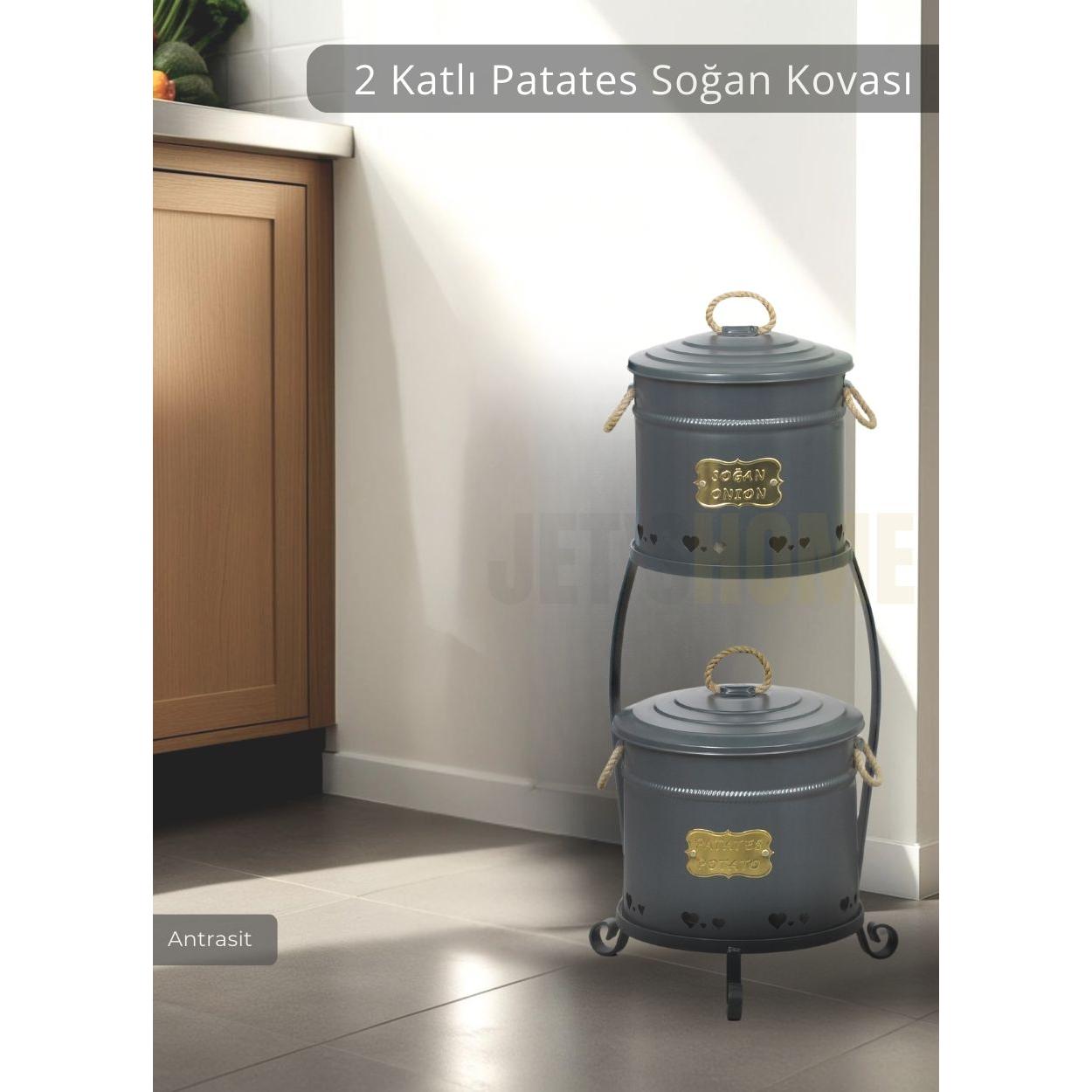 Patates Soğan Kovası 2 Katlı Sebzelik Paslanmaz Organizer Patates Soğan Sepeti Antrasit
Patates Soğan Kovası 2 Katlı Sebzelik Paslanmaz Organizer Patates Soğan Sepeti Antrasit