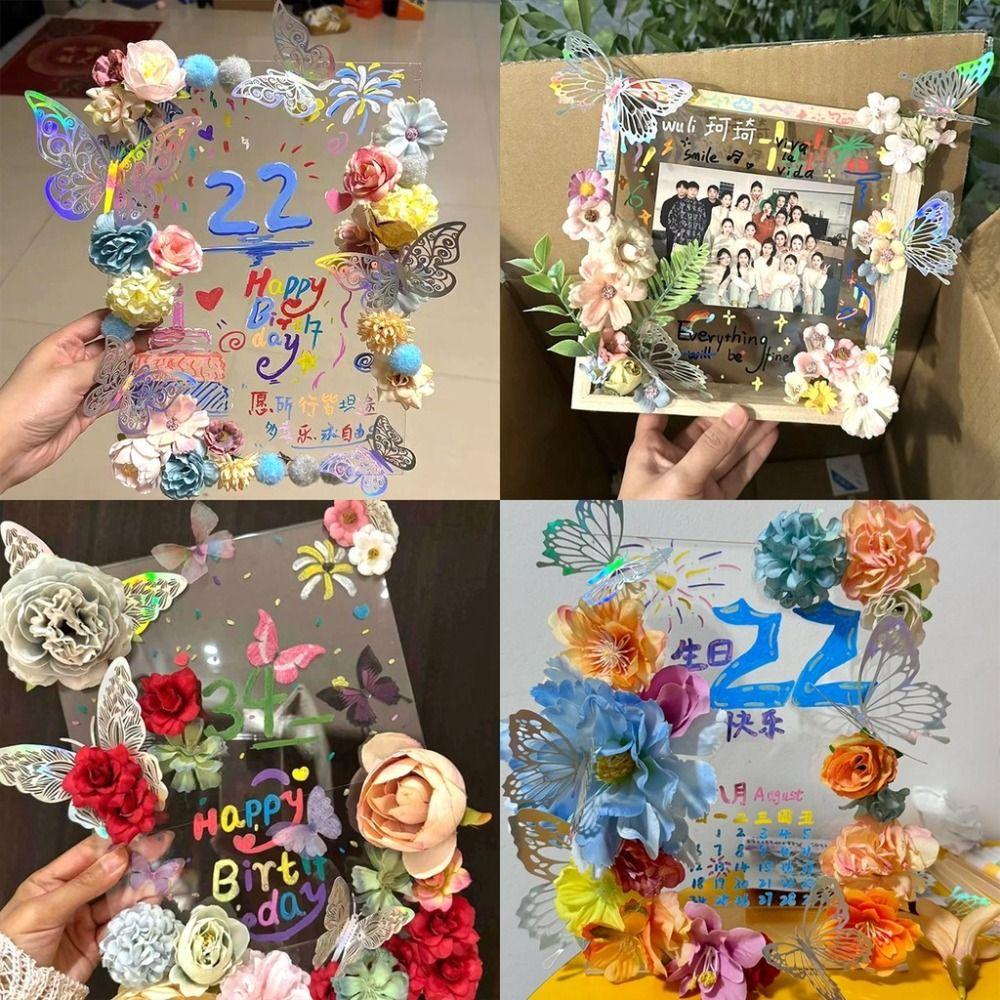Acrylic Butterfly Photo Frame DIY Birthday Photo Frame Gift Photo Display Stand 5Pcs Artificial Flowers
Acrylic Butterfly Photo Frame DIY Birthday Photo Frame Gift Photo Display Stand 5Pcs Artificial Flowers