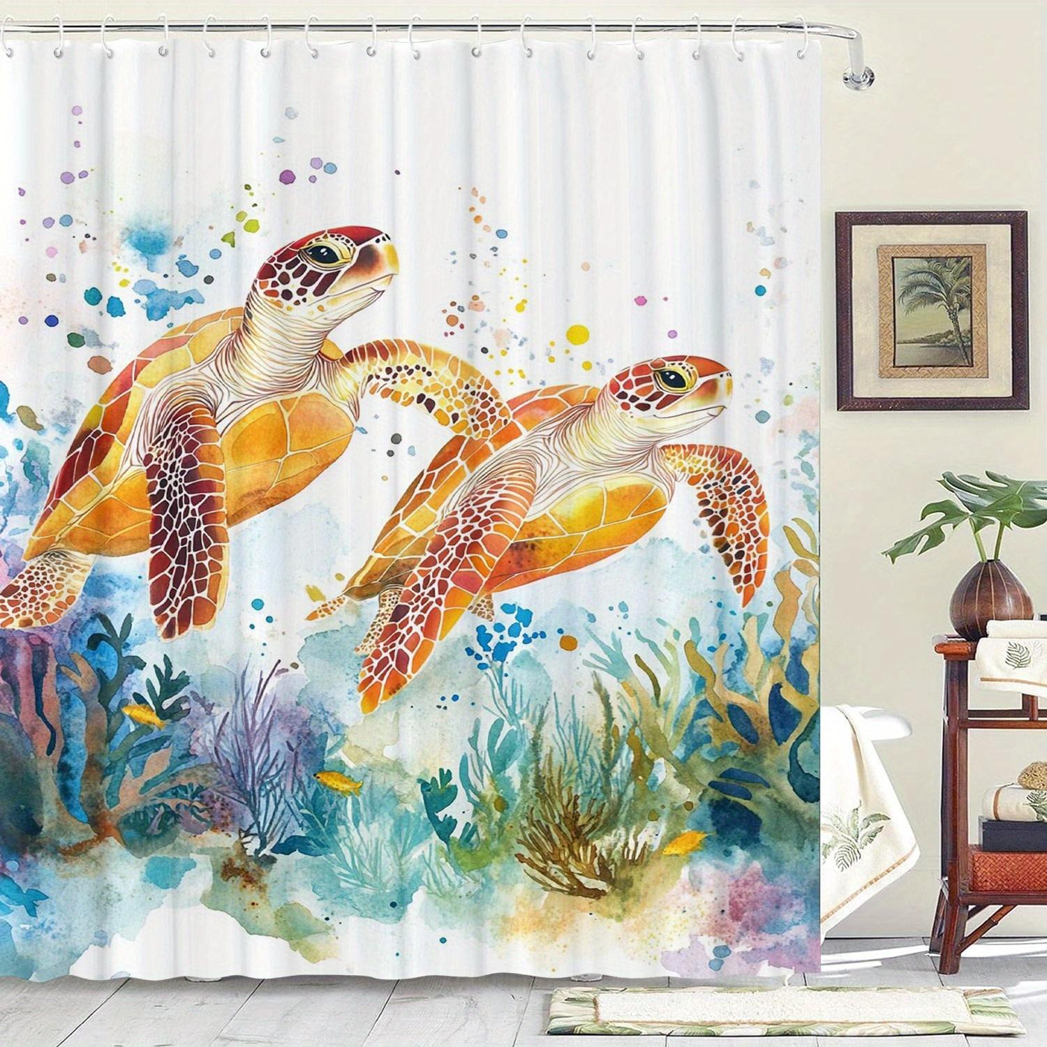 Golden turtle themed shower curtain, waterproof, with hooks, artistic graphic design, suitable for home, kitchen, hotel 90X180cm
Golden turtle themed shower curtain, waterproof, with hooks, artistic graphic design, suitable for home, kitchen, hotel 90X180cm