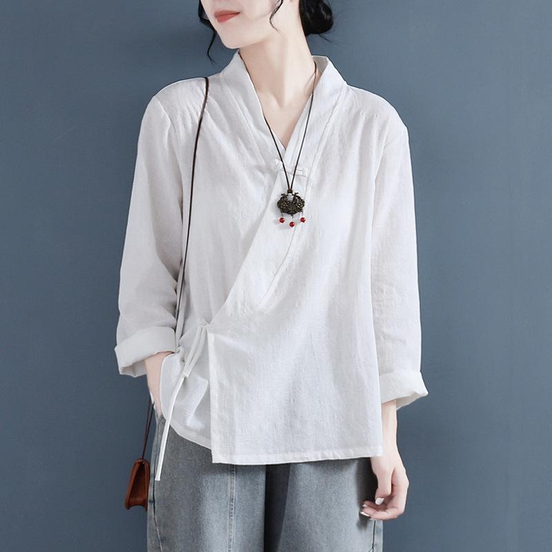 Women Chinese Traditional Blouse Casual Cotton Linen V Collar Button Hanfu Suit Top Cosplay Costumes Woman Clothing XS
Women Chinese Traditional Blouse Casual Cotton Linen V Collar Button Hanfu Suit Top Cosplay Costumes Woman Clothing XS