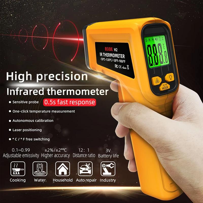 H2 Цифровой лазерный инфракрасный термометр-пистолет -50~530°C Бесконтактный измеритель температуры Лазерный позиционный высокочувствительный пирометр
H2 Цифровой лазерный инфракрасный термометр-пистолет -50~530°C Бесконтактный измеритель температуры Лазерный позиционный высокочувствительный пирометр