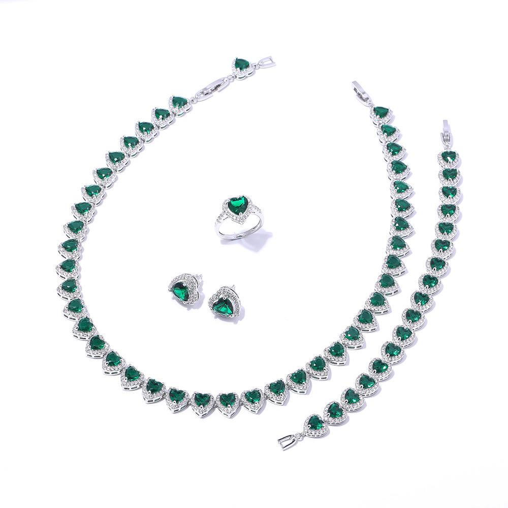 Ожерелье в форме сердца, серьги, кольца, браслеты, комплект украшений Love Zircon, комплект свадебных украшений для подружек невесты. Size 10 ring зелёный
Ожерелье в форме сердца, серьги, кольца, браслеты, комплект украшений Love Zircon, комплект свадебных украшений для подружек невесты. Size 10 ring зелёный