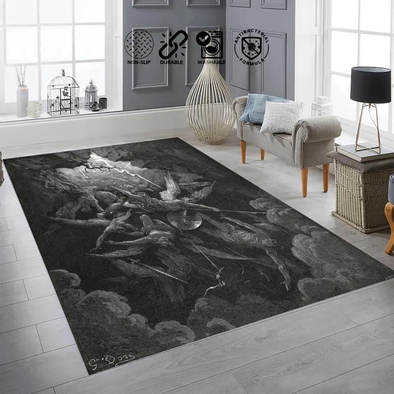 Vintage Religious Angel Pattern Area Carpet Mat Rug Home Decoration Biblical Black White Modern Living Room Floor Rug 40X60cm
Vintage Religious Angel Pattern Area Carpet Mat Rug Home Decoration Biblical Black White Modern Living Room Floor Rug 40X60cm