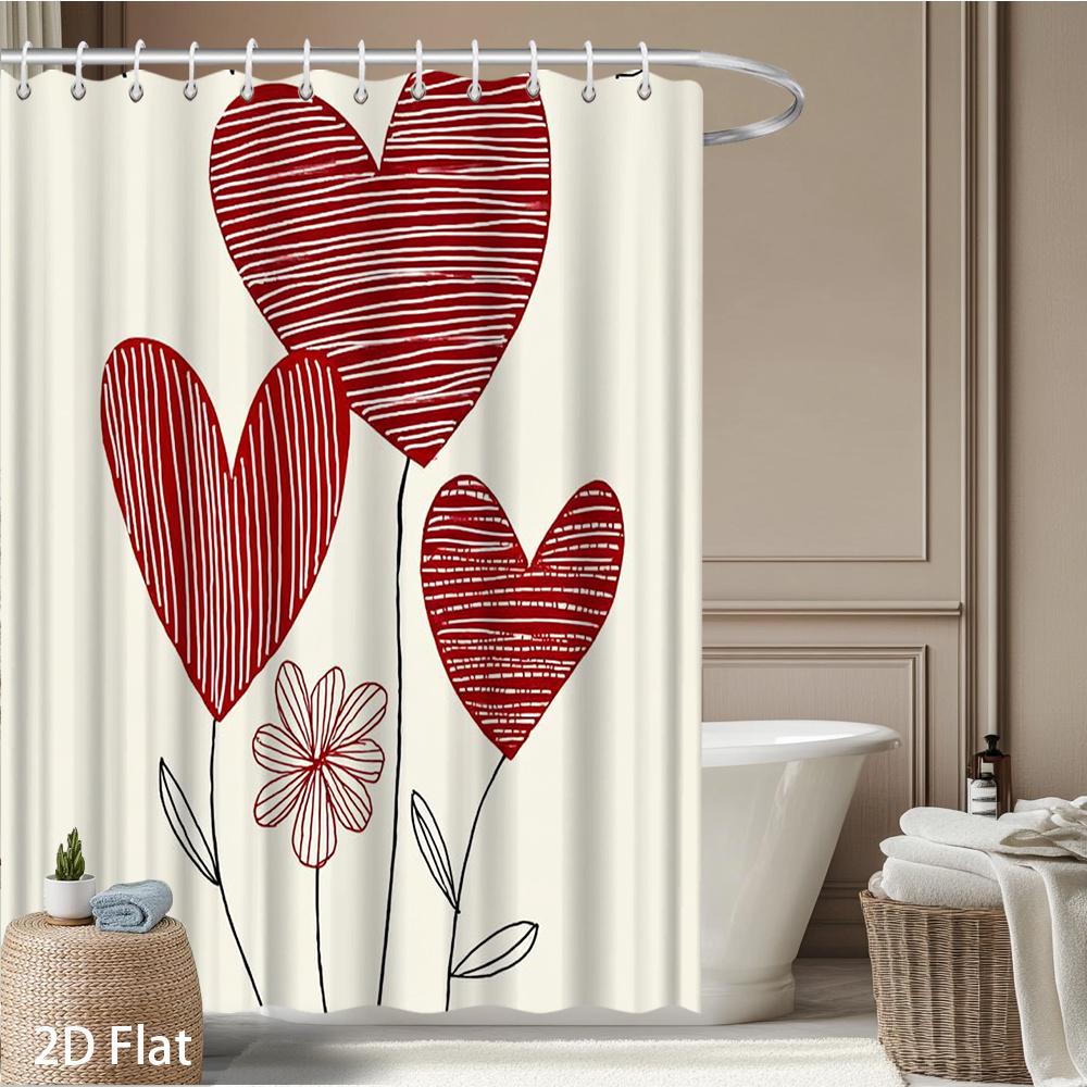 Red Heart Flower Shower Curtain 1Pc – Bold Striped Love & Simple Lines, Minimalist Romantic Art For Modern Bathroom Decor W60H190(CM)-1 Pcs
Red Heart Flower Shower Curtain 1Pc – Bold Striped Love & Simple Lines, Minimalist Romantic Art For Modern Bathroom Decor W60H190(CM)-1 Pcs
