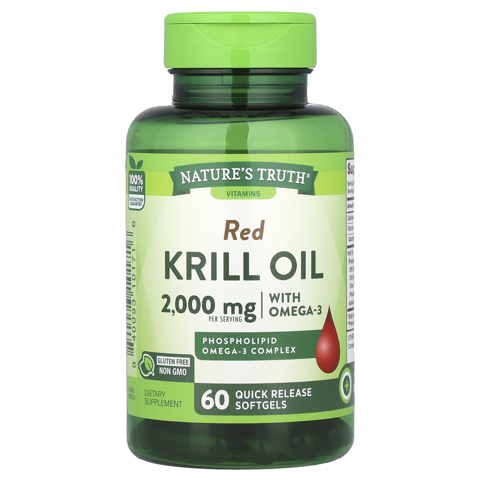 Nature s Truth, red krill oil with omega-3, 2,000 mg, 60 immediate-release softgels (1,000 mg per softgel)
Nature s Truth, red krill oil with omega-3, 2,000 mg, 60 immediate-release softgels (1,000 mg per softgel)