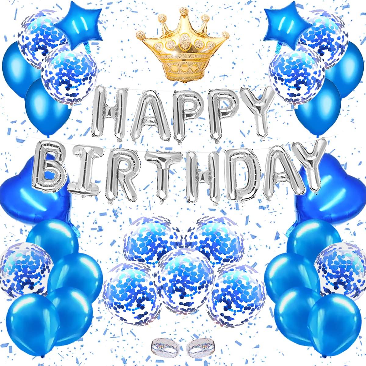 G&H Balloon Birthday Decoration Set 45 Pieces Happy Birthday Banners Blue Balloons Crown Unisex
G&H Balloon Birthday Decoration Set 45 Pieces Happy Birthday Banners Blue Balloons Crown Unisex
