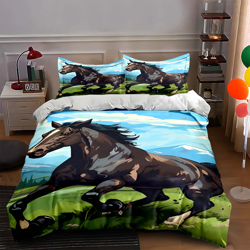 Galloping horse design. Bedding Duvet cover sets Duvet covers Pillowcases gifts (1 * Duvet Cover 2 * Pillowcases, without duvet insert) 135x200cm
Galloping horse design. Bedding Duvet cover sets Duvet covers Pillowcases gifts (1 * Duvet Cover 2 * Pillowcases, without duvet insert) 135x200cm