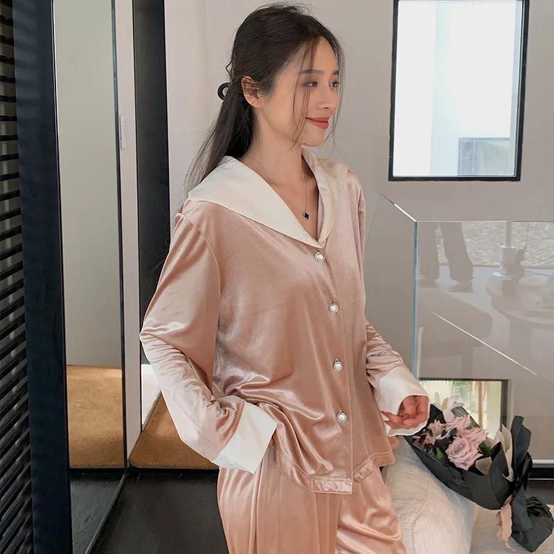 Свободная пижама на пуговицах и брюках, роскошный кофейный велюровый комплект для женщин, осень-зима, новая одежда для сна, повседневная домашняя одежда L
Свободная пижама на пуговицах и брюках, роскошный кофейный велюровый комплект для женщин, осень-зима, новая одежда для сна, повседневная домашняя одежда L