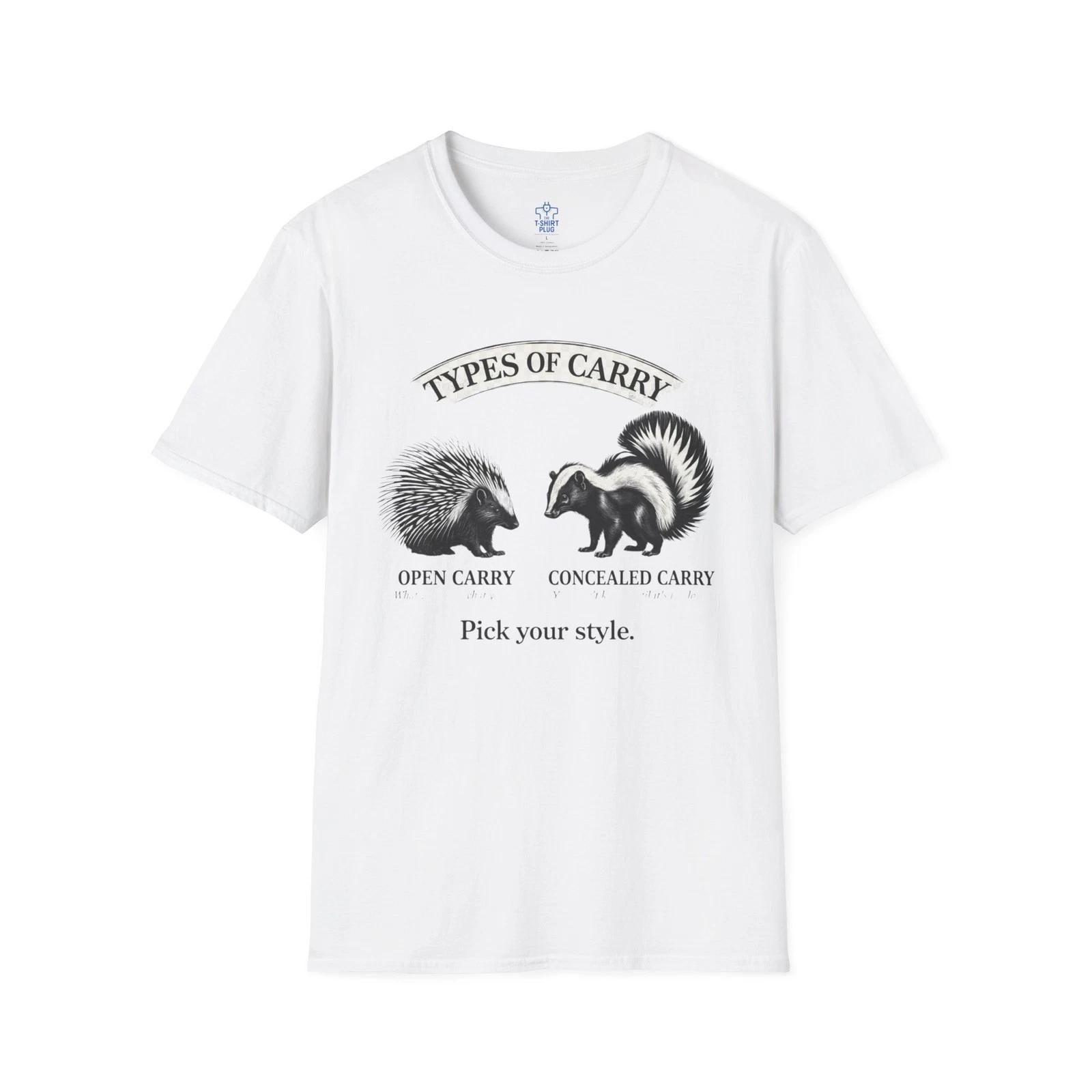 Funny Concealed vs Open Carry Skunk & Porcupine T shirt | Carry Types M
Funny Concealed vs Open Carry Skunk & Porcupine T shirt | Carry Types M